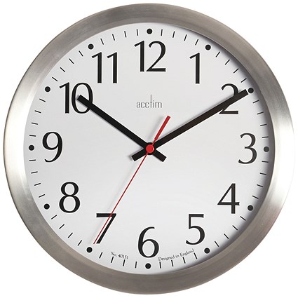 Acctim Javik 10 Inch Wall Clock Aluminium Acctim Javik 10 Inch Wall Clock Aluminium