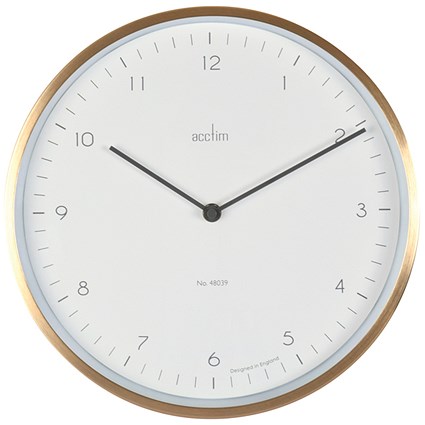Acctim Bronx 30cm Wall Clock Brass