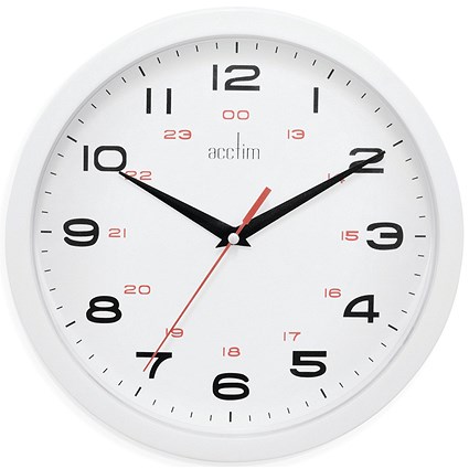 Acctim Aylesbury Office Wall Clock White 25.5cm