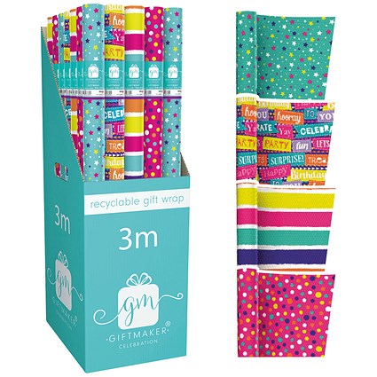 Giftmaker Teen Mix Gift Wrap (Pack of 42)