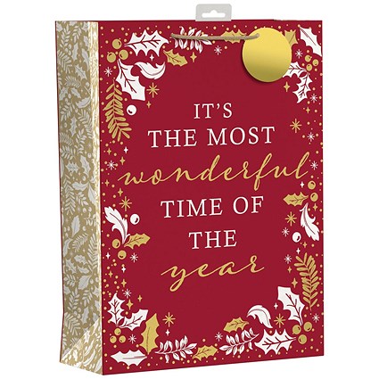 Giftmaker Wonderful Time Christmas Bag XL Pack of 6