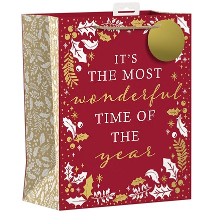 Giftmaker Wonderful Time Christmas Bag Large Pack of 6