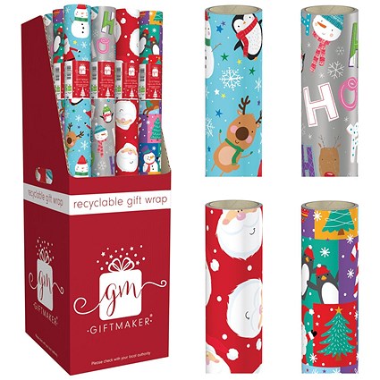 Giftmaker Santa/Friends Wrapping Paper 4m x 69cm Pack of 50