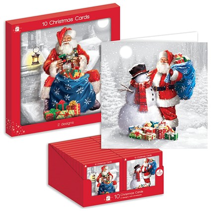 Giftmaker Square Outdoor Santa Cards x10 Pack of 24