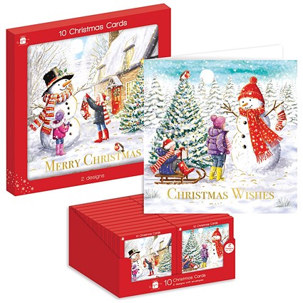 Giftmaker Square Snowman Cards x10 Pack of 24