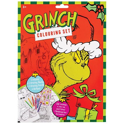 Giftmaker Grinch Christmas Colouring Set Pack of 8