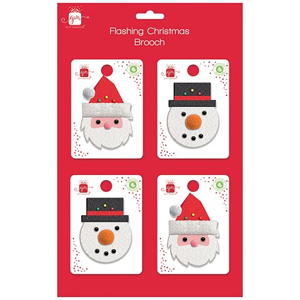 Outfit Christmas LED Brooches, 2 Designs, Pack of 24 Outfit Christmas LED Brooches, 2 Designs, Pack of 24