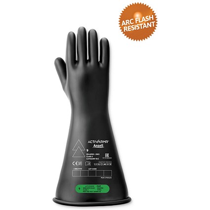 Activarmr High Voltage Electrical Insulating Gloves, Class 3, 16”, Size 11 2XL