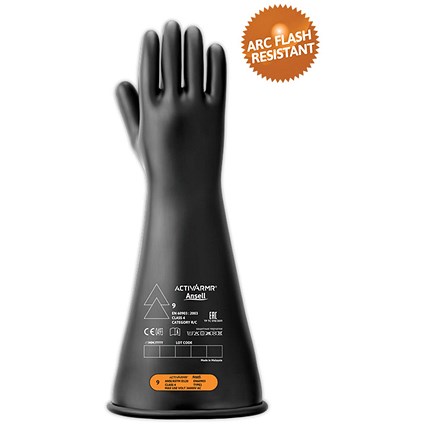 Activarmr High Voltage Electrical Insulating Gloves, Class 4, 18”, Size 11 2XL