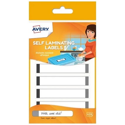Avery UK Waterproof Labels Waterproof Dishwasher proof Microwavable 86 x 17 mm White & Grey (Pack 24 Labels) - APGRIS24.UK