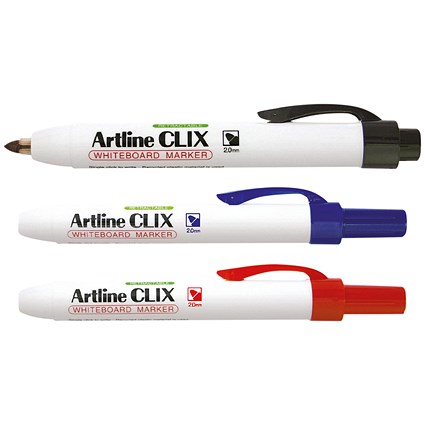 Artline Clix Whiteboard Marker, Assorted, Pack of 4