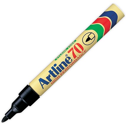 Artline 70 Bullet Tip Permanent Marker, Black, Pack of 12