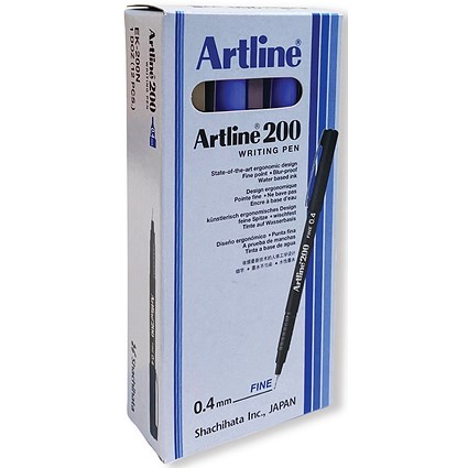 Artline 200 Fineliner, Blue, Pack of 12 - Buy One Get One Free