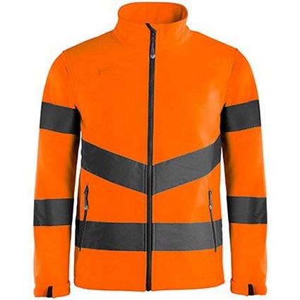 Arco Hi-Vis Softshell Jacket, Orange, Medium