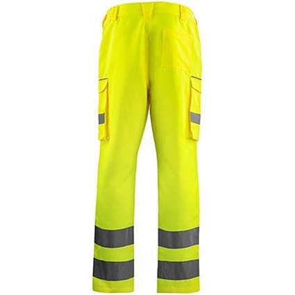 Arco Hi-Vis Cargo Trousers with Kneepad Pockets, Yellow, 34R