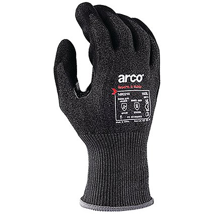 Arco Responsible 15g Cut E Sandy Foam Nitrile Gloves, Black, Size 10