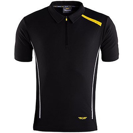 Trojan Men's Polo T-Shirt, Black, Large