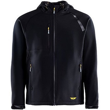 Trojan Men's Hooded Softshell Jacket, Black, Small