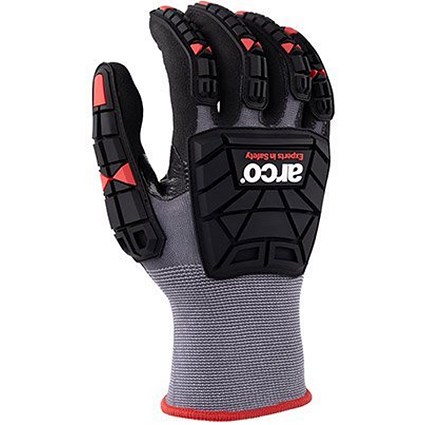 Arco General Handling Impact Gloves, Grey & Black, Size 9 Large