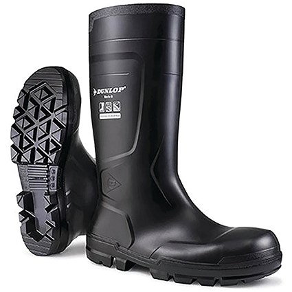 Dunlop Work-It S5 Safety Wellington Boots, Black, 4