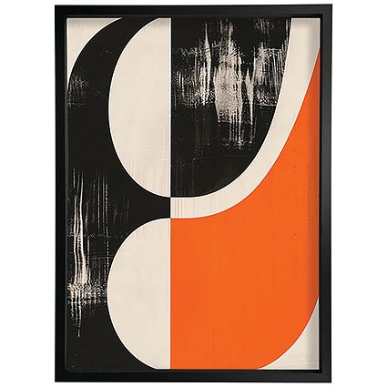 Black To Orange Shapes Framed Print, A2 406x609mm