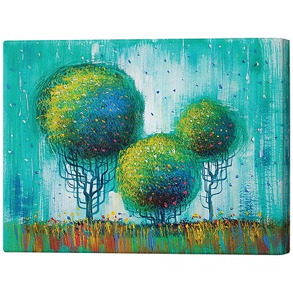Three Round Trees Canvas Print, 508x812mm