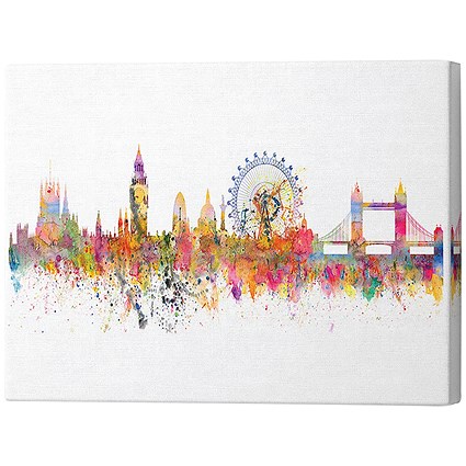 London Skyline Splatter Canvas Print, 660x1016mm