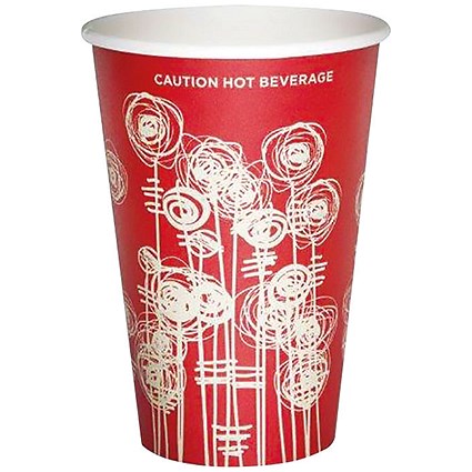 Swirl Design Paper Vending Cup, 250ml, Red, Pack of 1000