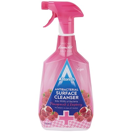 Astonish Antibacterial Surface Cleanser, Pomegranate and Raspberry, 750ml, Pack of 12