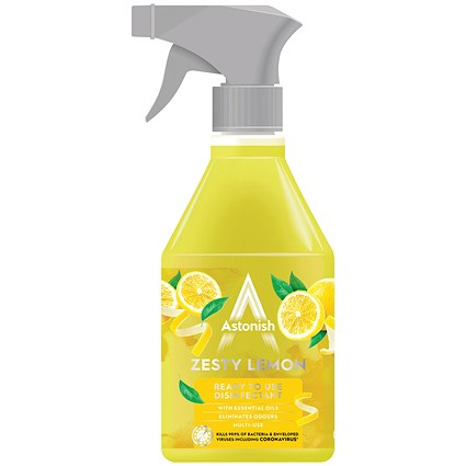Astonish Ready to Use Lemon Disinfectant Spray, 550ml, Pack of 12