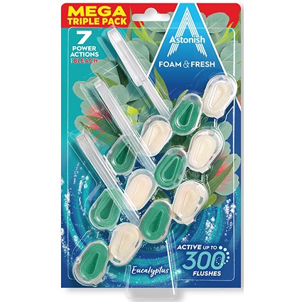 Astonish Foam and Fresh Eucalyptus Toilet Blocks x3 (Pack of 9)