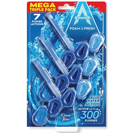Astonish Foam and Fresh Ocean Toilet Blocks x3 (Pack of 9)
