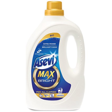 Asevi Max Liquid Laundry Detergent 50 Washes Bright 2.5L