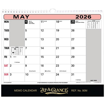 At-A-Glance 2026 Wall Calendar, 276x300mm