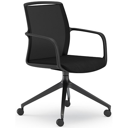 Atelier CT Mesh Chair, Fixed Height Arms, Black