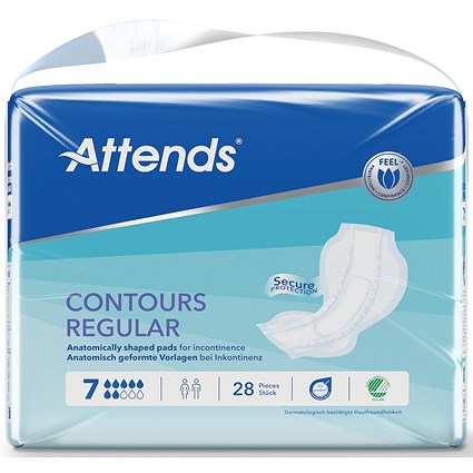 Attends Contours Sanitary Pads Size 7 Regular (Pack of 28)