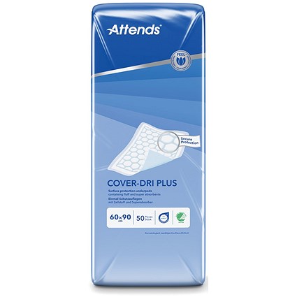 Attends Cover-Dri Bed Pad 600x900mm Plus x4 Pack of 50
