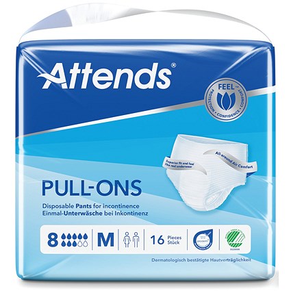 Attends Pull-Ons Incontinence Pants Size 8M x4 Pack of 16