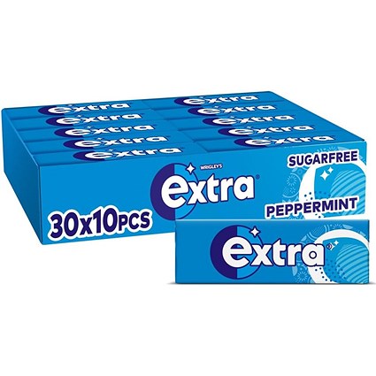 Wrigleys Extra Peppermint Sugar Free Chewing Gum, Pack of 30