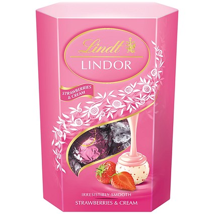 Lindt Lindor Strawberries & Cream Chocolate Box, 200g Lindt Lindor Strawberries & Cream Chocolate Box, 200g