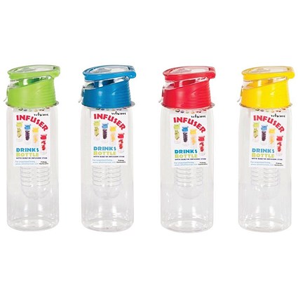 Infuser Reusable Water Bottle 750ml Assorted (Pack of 12)