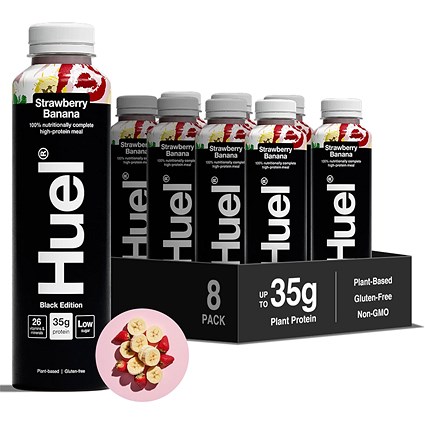 Huel Black Edition Strawberry Banana Meal Drink, 500ml, Pack of 8