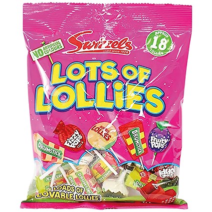 Swizzels Lots of Lollies Variety Sweet Bag, 180g, Pack of 12