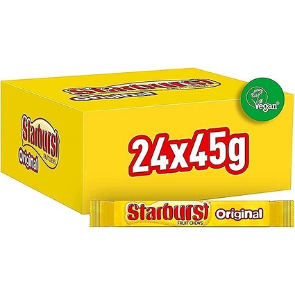 Starburst Chewy Fruit Flavoured Sweets, 45g, Pack of 24