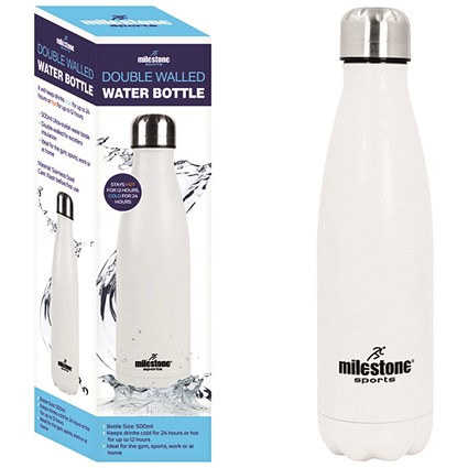 Stainless Steel Double Walled Drinking Bottle 500ml White