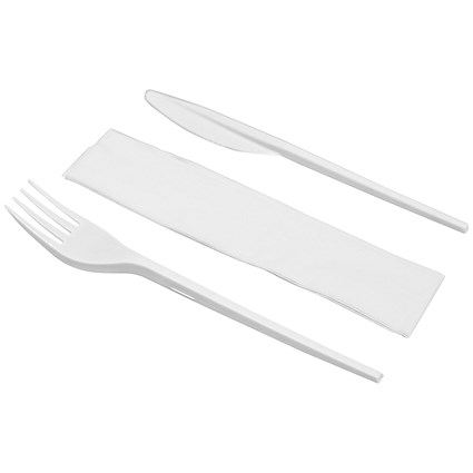 Knife Fork and Napkin Meal Pack (Pack of 250)