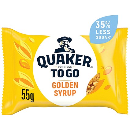 Quaker Porridge To Go Golden Syrup Breakfast Bars, Pack of 12