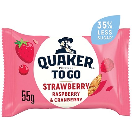 Quaker Porridge To Go Mixed Berries Breakfast Bars, Pack of 12