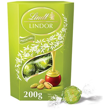 Lindt Lindor Truffles Pistachio Milk Chocolate Box, 200g