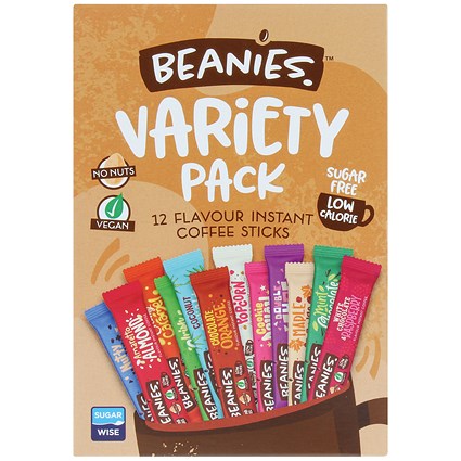 Beanies Instant Coffee Sachets Variety Box, Pack of 12